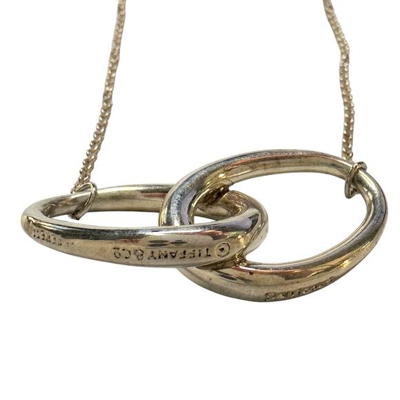 Tiffany and Co Elsa Peretti Large Double Loop Pendant Necklace 14" - Picture 2 of 15